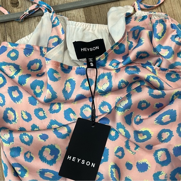 NWT HEYSON Blouse Tank Cami Large Satin Spaghetti Strap Pink Sz small - Picture 6 of 6